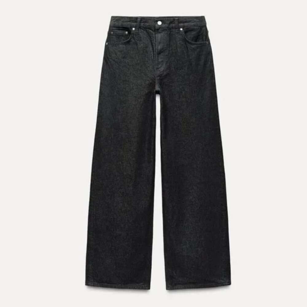 NEW ZARA Mid-Waist Loose-Fit Baggy Wide leg Jean 8 - Picture 4 of 15